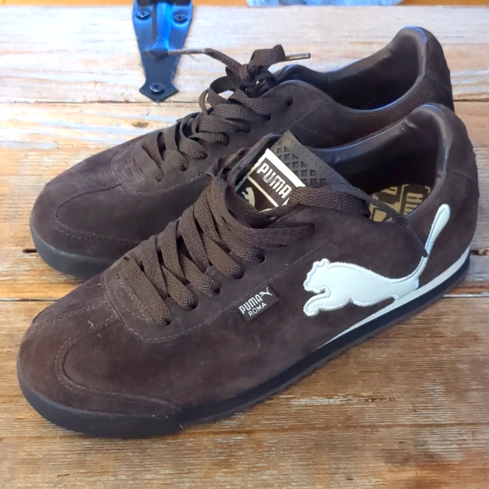 PUMA Roma Cat Brown Suede shoes size 7.5 7 6.5 EUC